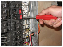 working on a home's breaker box